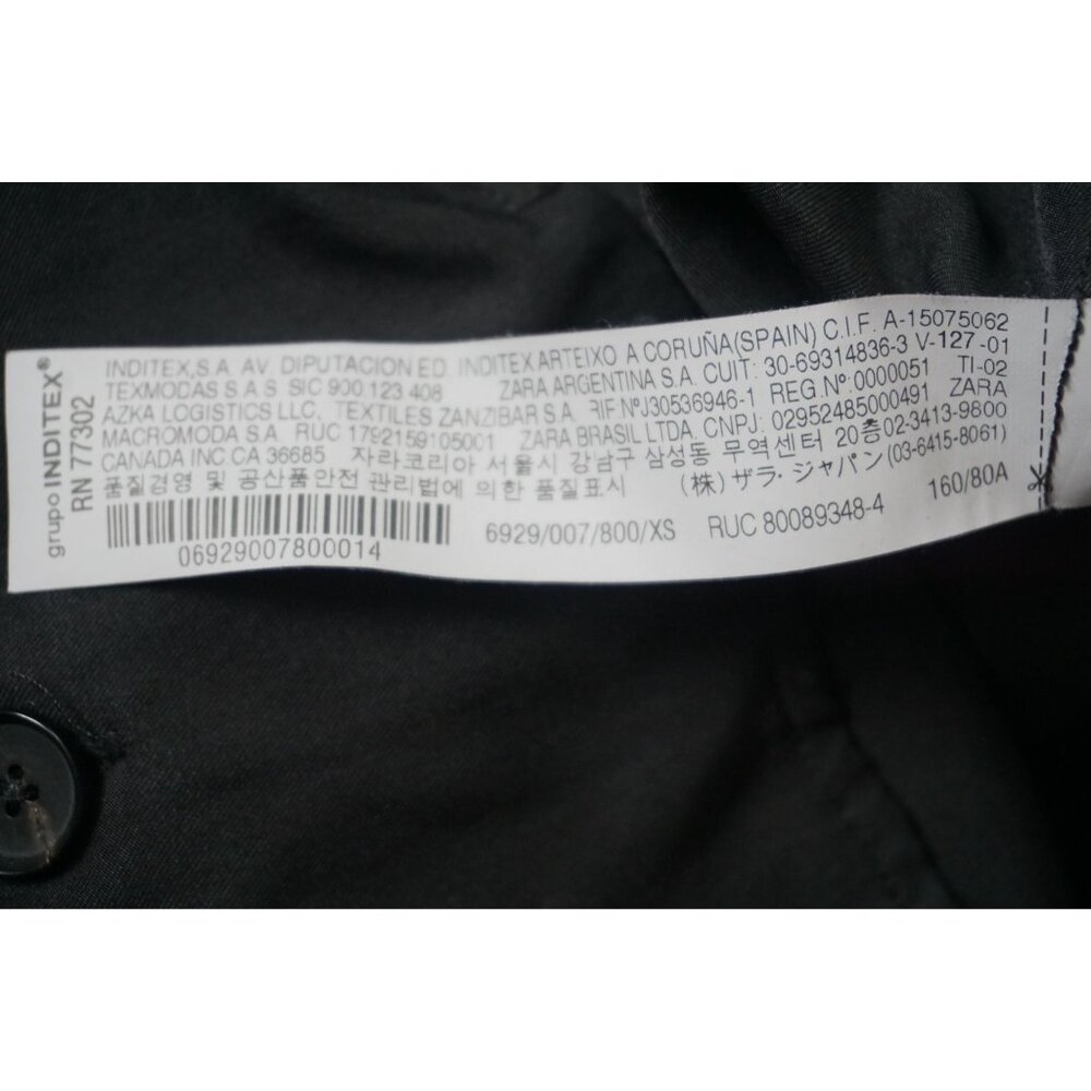 Zara TRF Black Button Front Mini Dress Short Sleeve – Size XS - Picture 4 of 6